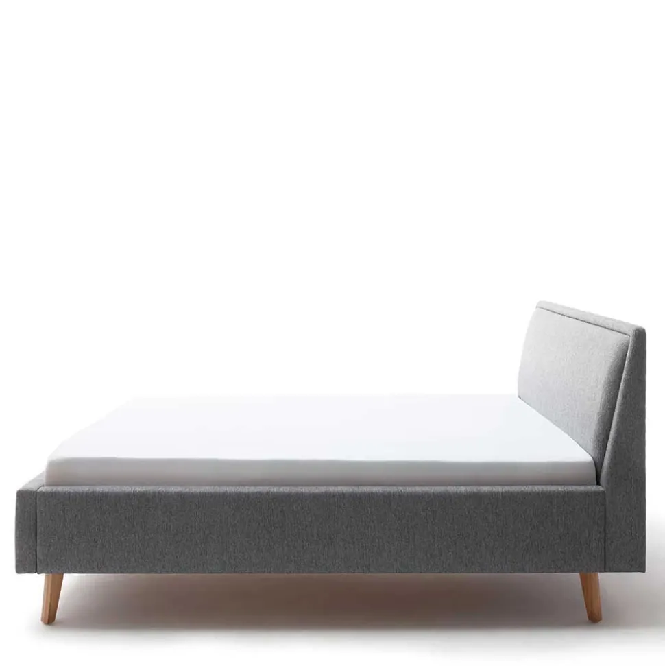 Stoffbett im Skandinavischen Stil in Grau - Cepter