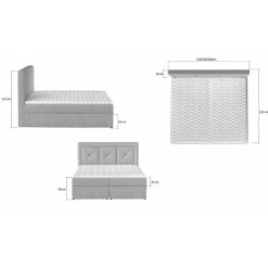 Stoffbett in Dunkelgrau Vintage Optik - Culvanella
