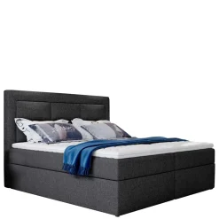 Stoffbett mit Stauraum in Dunkelgrau - Pastolora