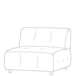 Stoff-Modul-Couch Element in Blassgrün - Niridena