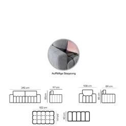 Stoff-Schlafcouch in Rotbraun Vintage Optik - Yallaz