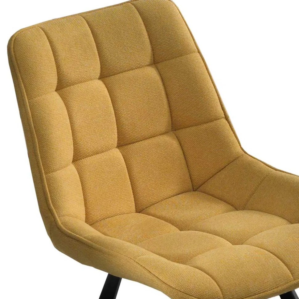 Stoffstühle in Gelb - Anthony (4er Set)