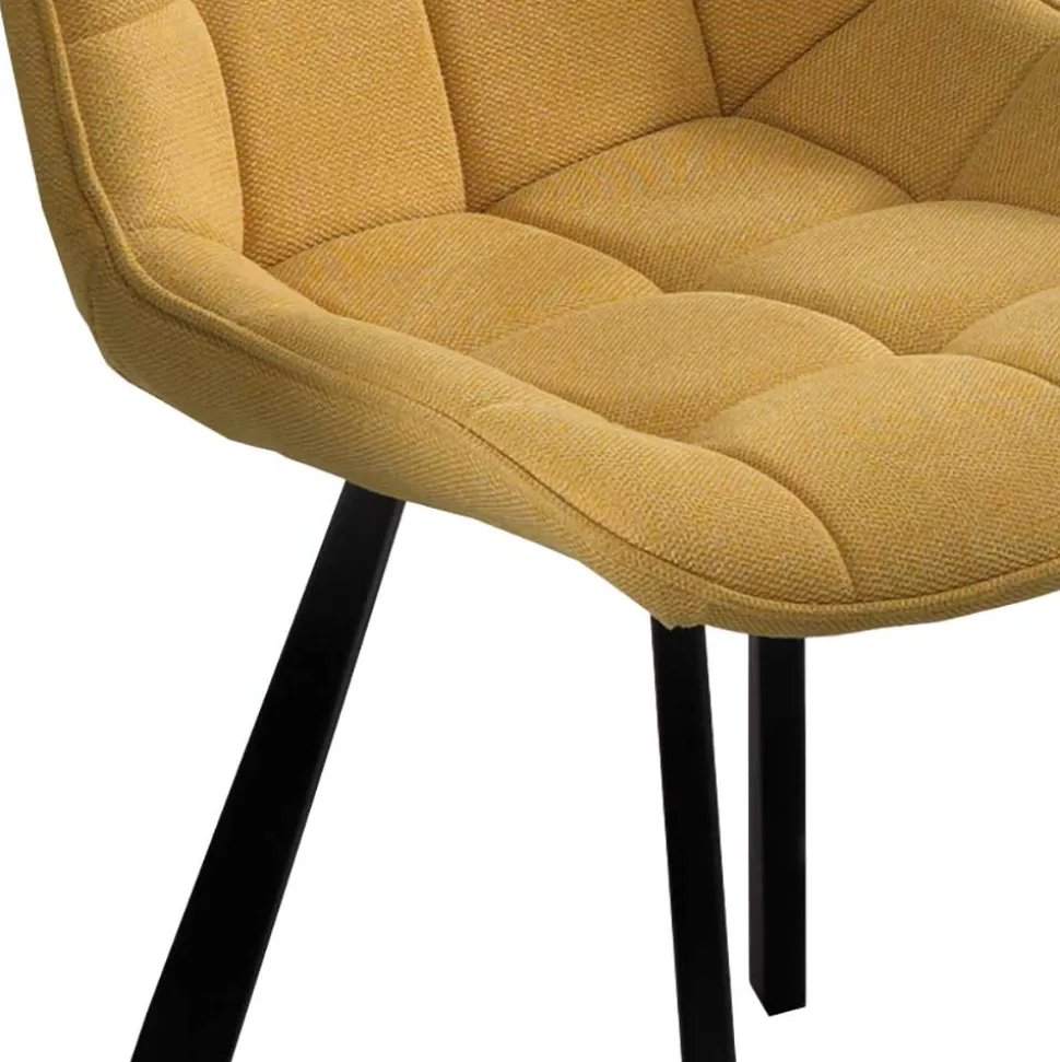 Stoffstühle in Gelb - Anthony (4er Set)