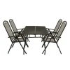 Streckmetall Gartentisch mit 4 Klappstühlen - Postumo (fünfteilig)