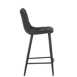 Strukturstoff Barstühle in Anthrazit - Gastruna (2er Set)