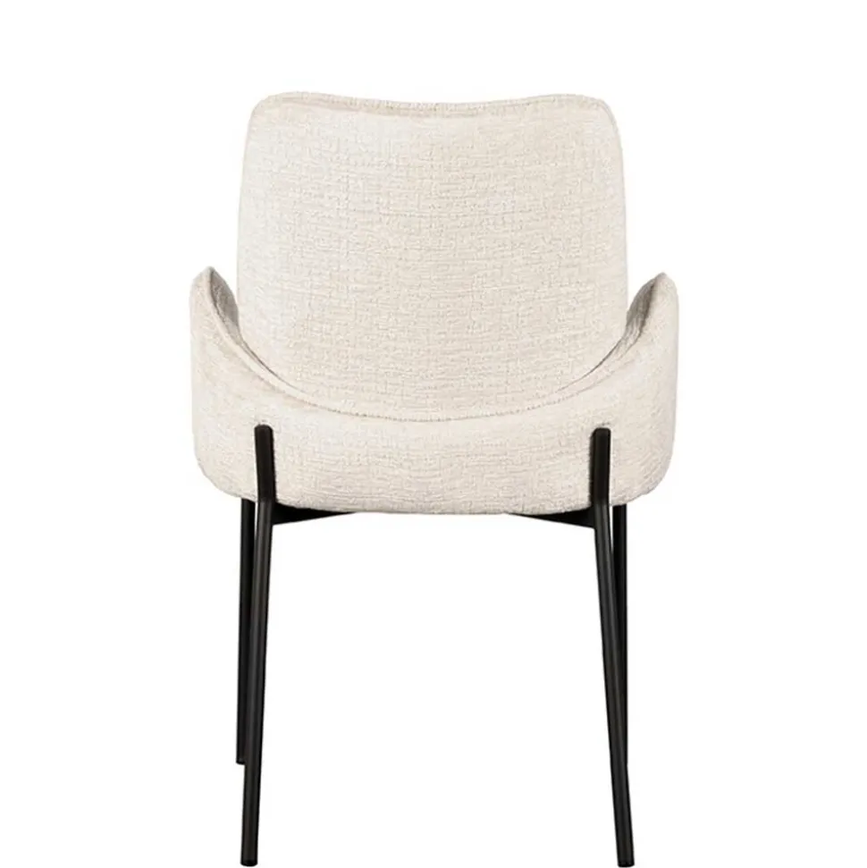 Stuhl in Cremeweiß Struktursamt - Propanja (2er Set)