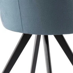 Stuhl mit Armlehnen in Blau Webstoff - Romance