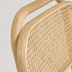 Stuhl mit Wiener Geflecht & Stoffsitz Beige - Fiorenza (2er Set)