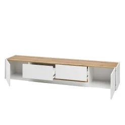 Stylische Wohnwand in Weiß & Wildeiche - Nonessia (vierteilig)