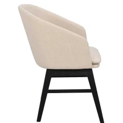 Stylischer Armlehnenstuhl in Beige - Cacamp (2er Set)