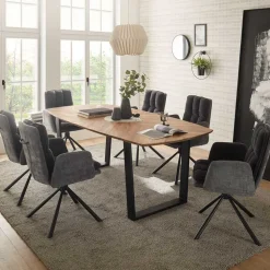 Stylischer Tischsessel auf Drehgestell - Cavan (2er Set)