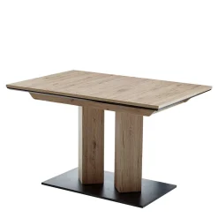 Säulentisch in Wildeiche Optik & Schwarz - Annimo