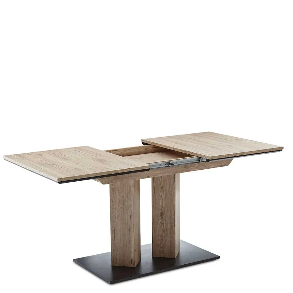 Säulentisch in Wildeiche Optik & Schwarz - Annimo