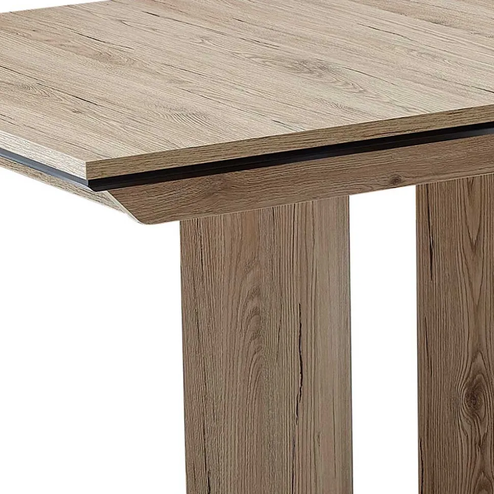 Säulentisch in Wildeiche Optik & Schwarz - Annimo