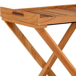 Tablett Tisch aus Teak Massivholz - Muldivian