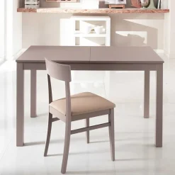 Taupefarbener Esstisch mit 2 Einlegeplatten Bino aus Holz teilmassiv