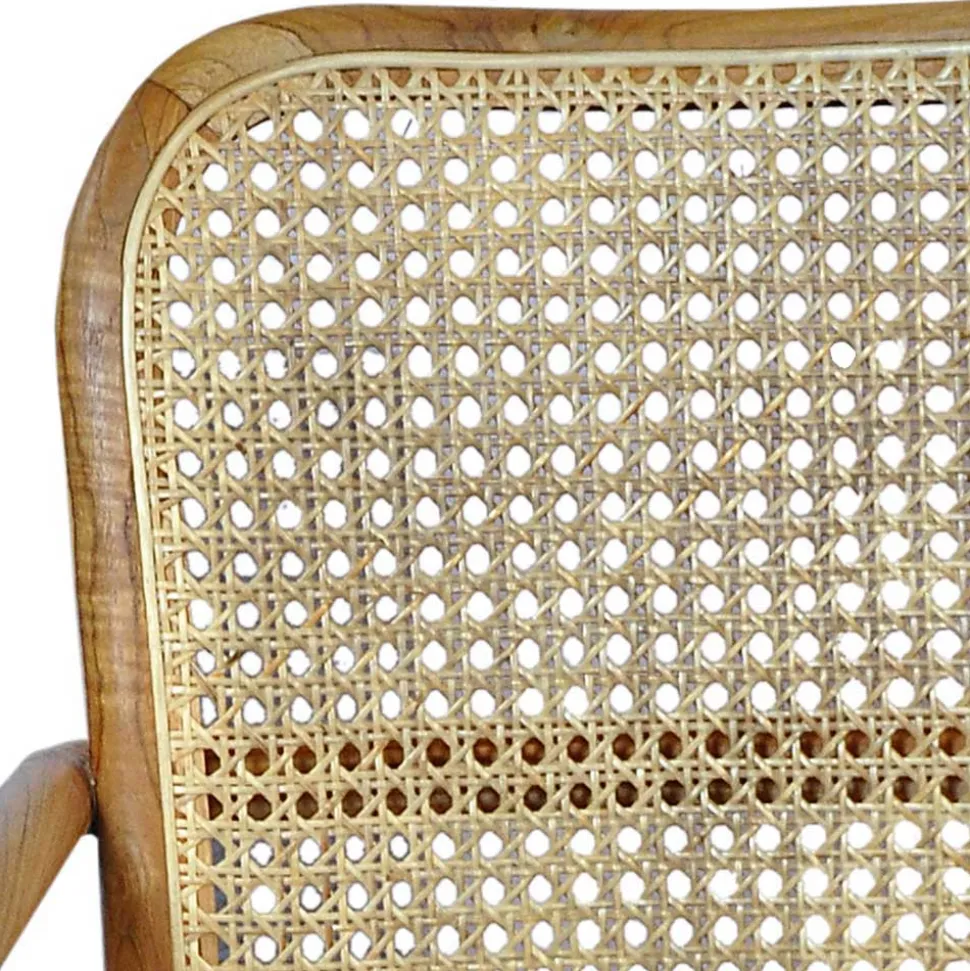 Teak Armlehnenstuhl mit Wiener Geflecht - Crasidio