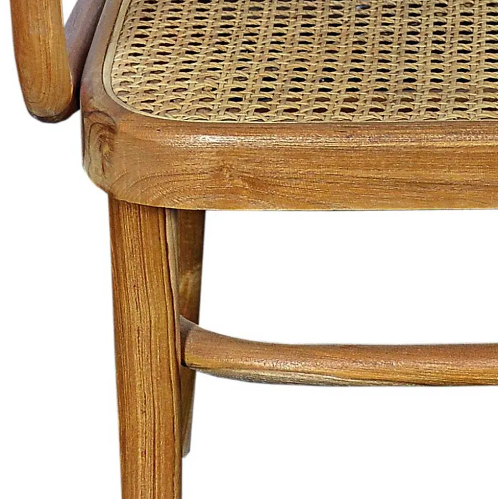 Teak Armlehnenstuhl mit Wiener Geflecht - Crasidio
