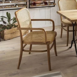 Teak Armlehnenstuhl mit Wiener Geflecht - Crasidio