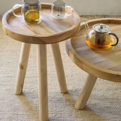 Teak Couchtisch mit Drei-Bein-Gestell - Marcel