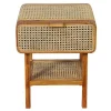 Teak Holz Nachtkommode mit Wiener Geflecht - Teako