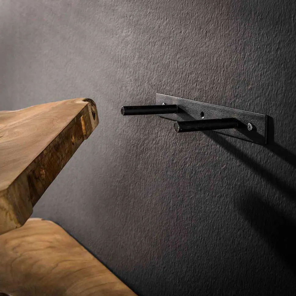 Teak Wandboard Trio mit Naturkanten - Matthis (dreiteilig)