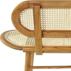 Teak Wohnraum Bank mit Wiener Geflecht - Feliana