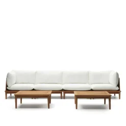 Teakholz Lounge modular & 2 Couchtische - Palm (sechsteilig)