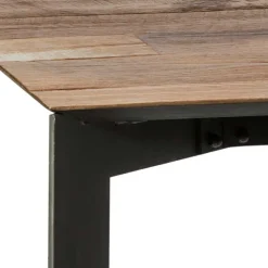 Teakholz Tisch mit Stahl Gestell Schwarz - Hariesca