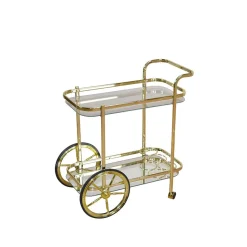 Teewagen Parilegro in Messing Glas