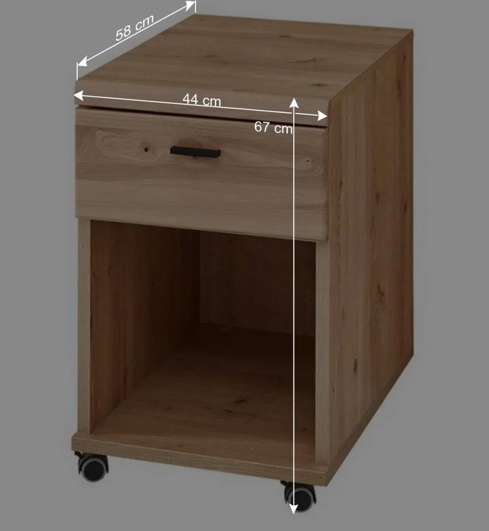 Teilmassive Büroeinrichtung als Set - Emly (fünfteilig)