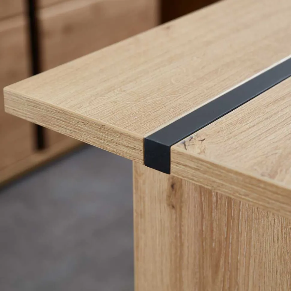 Teilmassive Büroeinrichtung als Set - Emly (fünfteilig)