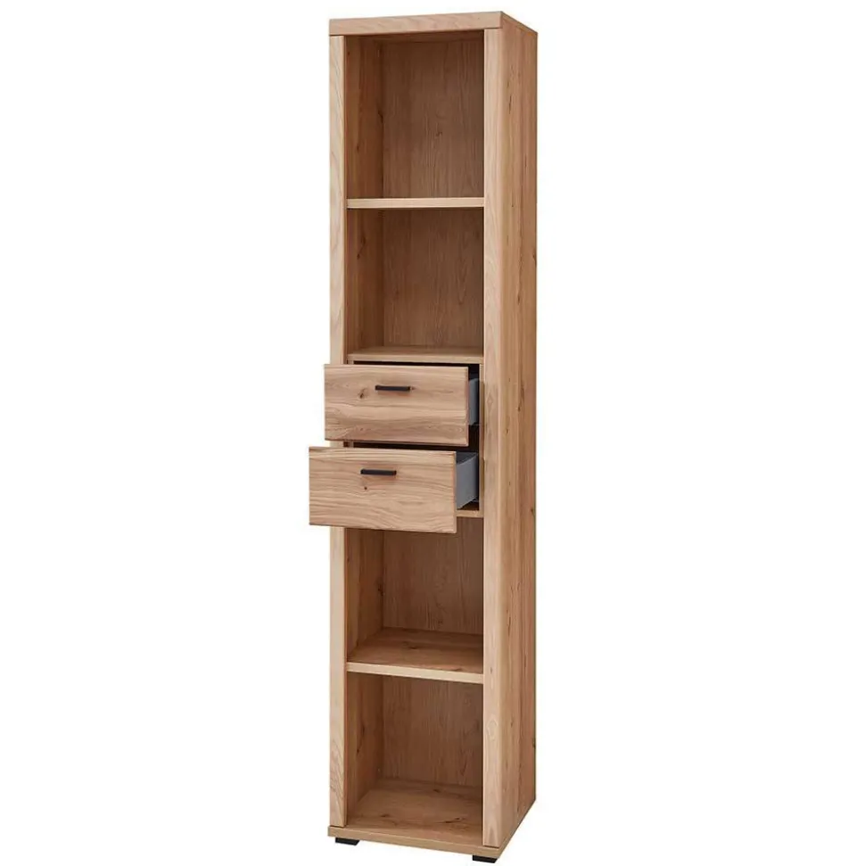 Teilmassive Büroeinrichtung als Set - Emly (fünfteilig)