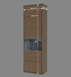 Teilmassive TV Anbauwand in Eiche - Vernella (vierteilig)