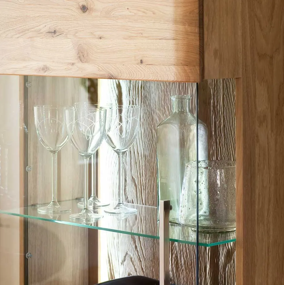 Teilmassive Wohnkombination in Eiche - Crokas (vierteilig)