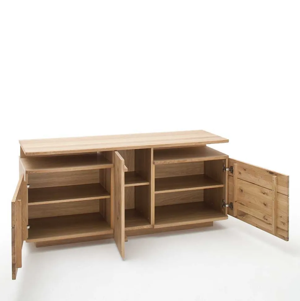 Teilmassive Wohnkombination in Eiche - Crokas (vierteilig)