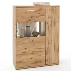 Teilmassive Wohnkombination in Eiche - Crokas (vierteilig)