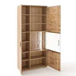 Teilmassive Wohnzimmervitrine in Eiche - Crokas