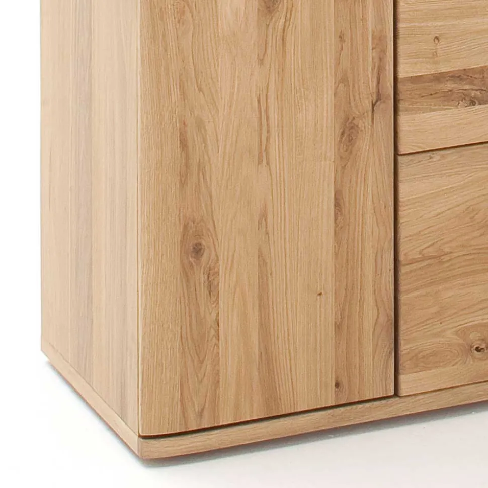 Teilmassive Wohnzimmervitrine in Eiche - Crokas