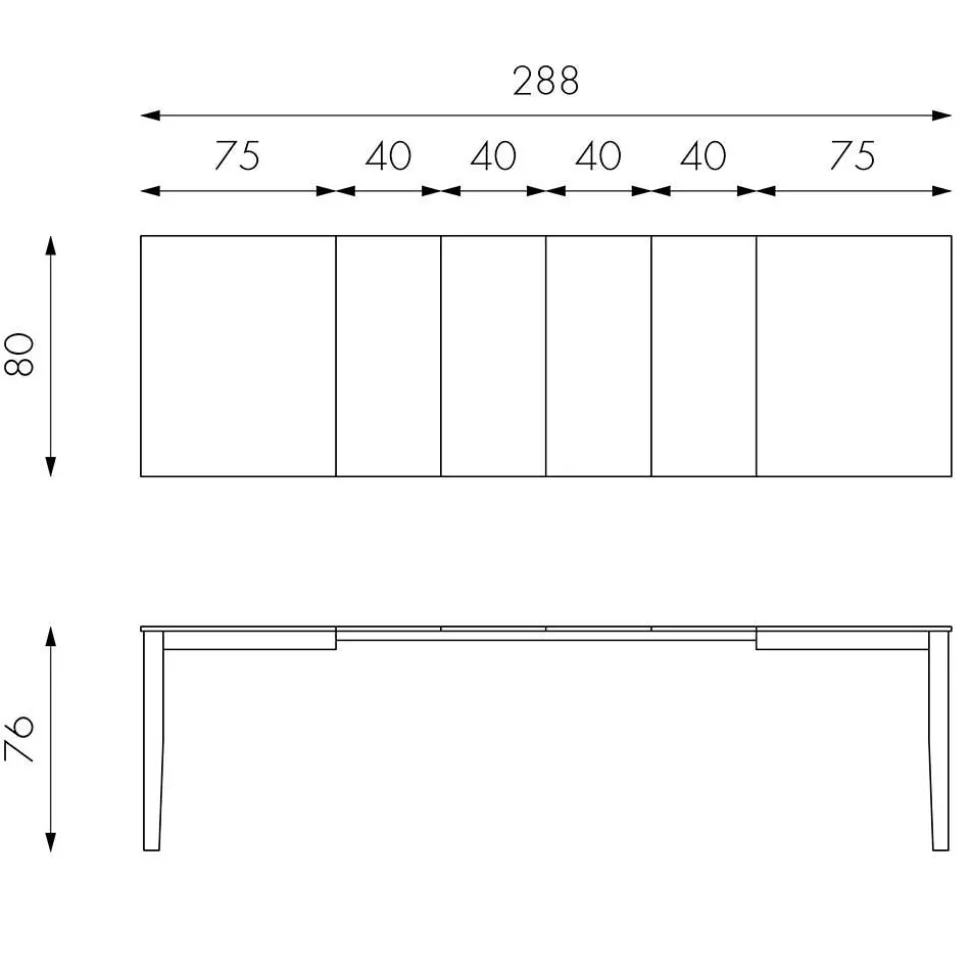 Teilmassiver Ausziehtisch Esche Cibiao in 2 Größen