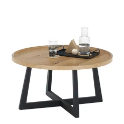 Teilmassiver Couchtisch in Eiche Natur - Breggia