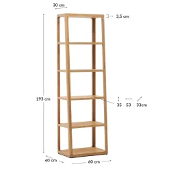 Teilmassives Regal mit fünf offenen Fächern - Mercana