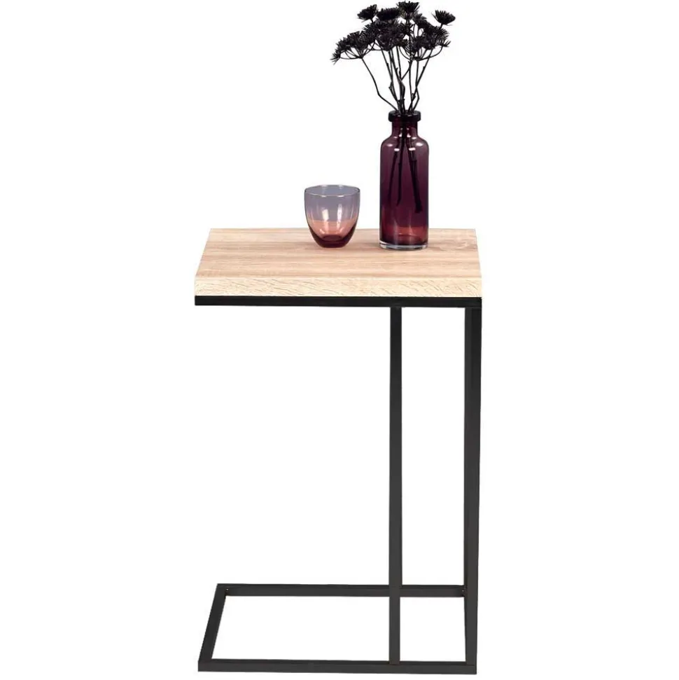 Telefontisch in Sonoma Eiche Nachbildung Paragoma & Metall Schwarz