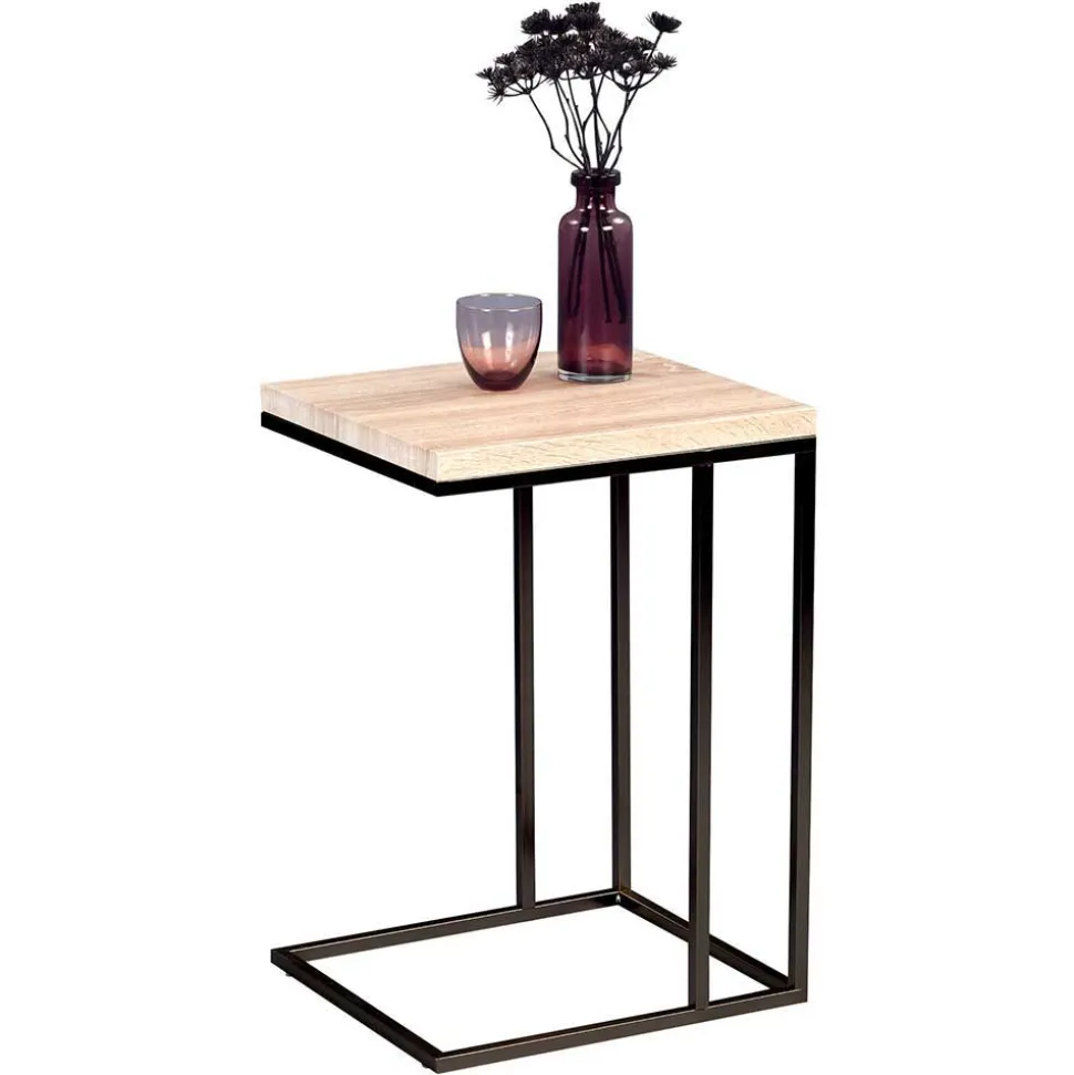 Telefontisch in Sonoma Eiche Nachbildung Paragoma & Metall Schwarz