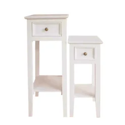 Telefontisch Set Liacora in Weiß (zweiteilig)