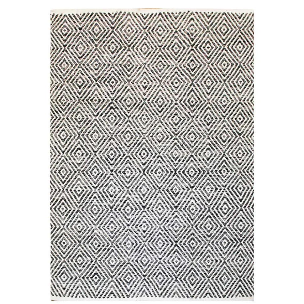 Teppich aus Baumwolle in Grau und Creme - Malinsa