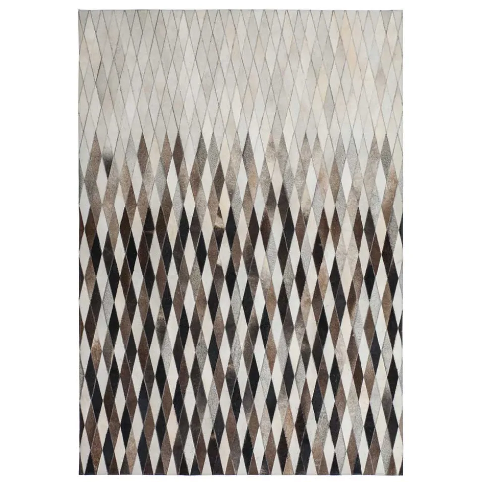 Teppich aus Fell Patchwork in Rautenform - Techo