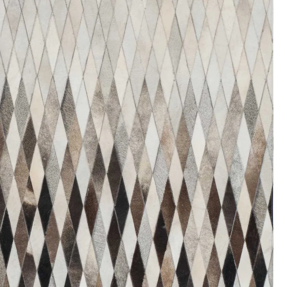 Teppich aus Fell Patchwork in Rautenform - Techo