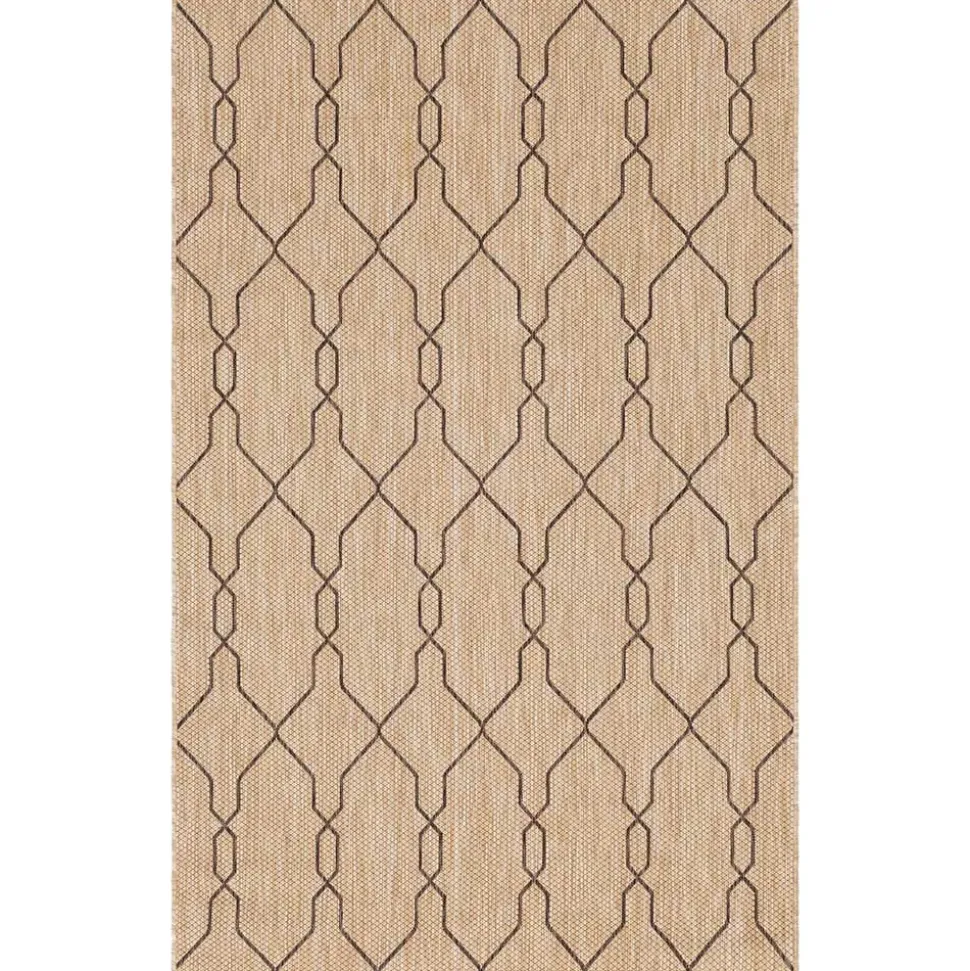 Teppich für Terrasse und Garten in Hellbraun & Grau - Flurina