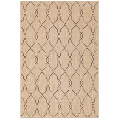 Teppich für Terrasse und Garten in Hellbraun & Grau - Flurina